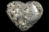 Polished Pyrite Heart - Peru #66492-1